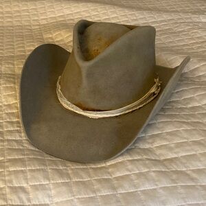 Men's Gray Western Hat with White Band